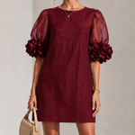 Willa | Floral-Cuff Puff-Sleeve Mini Dress