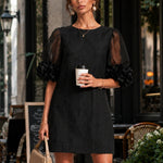 Sophie | Floral-Cuff Puff-Sleeve Mini Dress