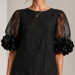 Sophie | Floral-Cuff Puff-Sleeve Mini Dress