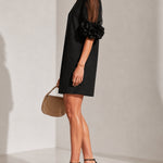 Sophie | Floral-Cuff Puff-Sleeve Mini Dress