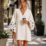 Adelaide | Embroidered Puff-Sleeve Mini Dress