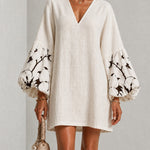 Adelaide | Embroidered Puff-Sleeve Mini Dress