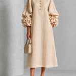 Rosanne | Rosette-Cuff Midi Dress