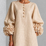 Rosanne | Rosette-Cuff Midi Dress