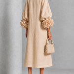 Adele | Floral-Cuff Midi Dress