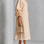 Adele | Floral-Cuff Midi Dress