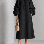 Leonora | Floral-Cuff Midi Dress