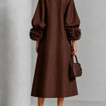 Beverly | Rosette-Cuff Midi Dress