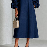 Winifred | Floral-Cuff Midi Dress