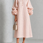 Antonia | Floral-Cuff Midi Dress
