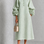 Clara | Floral-Cuff Midi Dress