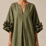 Julianna | Flowy Maxi Dress with Rose-Cuff Sleeves