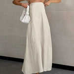 Strapless A-line Linen Long Dress