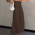 Strapless A-line Linen Long Dress