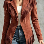 Lucienne – Faux Suede Fringe Jacket
