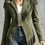 Lucienne – Faux Suede Fringe Jacket