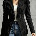 Lucienne – Faux Suede Fringe Jacket