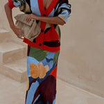 Abstract Geometric Pattern Knitted Jacket