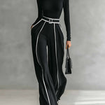 Emma | High-Neck Top & Wide-Leg Pants Set