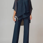 Off-the-shoulder Irregular Chiffon Suit