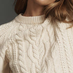 Ivory Cable-Knit Sweater Mini Dress
