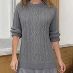 Ivory Cable-Knit Sweater Mini Dress