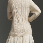 Ivory Cable-Knit Sweater Mini Dress