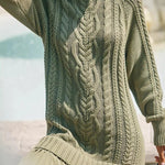 Ivory Cable-Knit Sweater Mini Dress