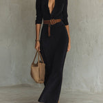 Verónica | Chic Suede Maxi Dress
