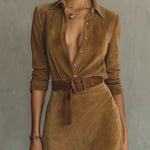 Waleska | Luxe Suede Maxi Dress
