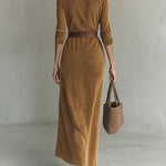 Jane | Chic Suede Maxi Dress