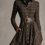 Gutti | Checked long shirt dress