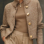 Simone – Cropped Stand-Collar Cardigan