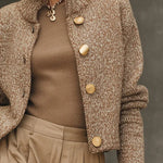 Simone – Cropped Stand-Collar Cardigan