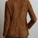Pascale – Vintage Brown Faux Suede Blazer