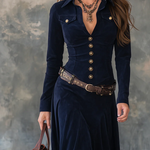 Diana | Long button-down suede dress