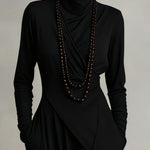 Arielle | Vintage Asymmetric Turtleneck Maxi Dress