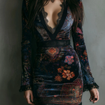 Samanta | Sofia Floral Velvet Mini Dress