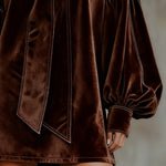 Demi | Valentina – Mini Velvet Dress with Bow