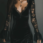 Vanie – Velvet and Lace Mini Dress