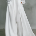 Minimalist Patchwork Single-breasted Stand-up Collar Long-sleeved Dress