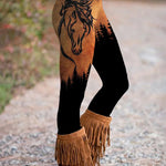 Halloween Black Forest Horse Lover Print Cozy Leggings