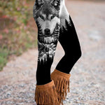 Halloween Black Forest Horse Lover Print Cozy Leggings