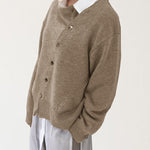 Irregular Button Casual Cardigan Loose Crew Neck Sweater Outerwear