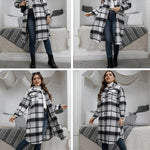 Nadorine Plaid Shacket Jacket Long Button Down Shirts