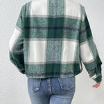 Nadorine Flannels for Women Cropped Shacket Jacket