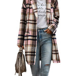 Nadorine Women Plaid Jacket Mid Length Coat