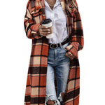 Nadorine Plaid Shacket Jacket Long Button Down Shirts