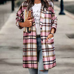 Nadorine Women Plaid Jacket Mid Length Coat
