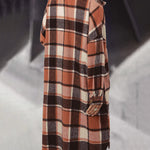 Nadorine Plaid Shacket Jacket Long Button Down Shirts